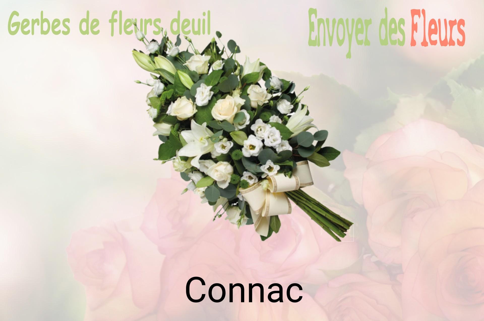 Gerbe de fleurs de deuil livrée à Connac